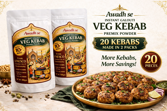 awadh se instant veg galouti kebab premix (pack of 2) Make street-syle kebabs at home in 10 minutes 10 servings and 100g per pack