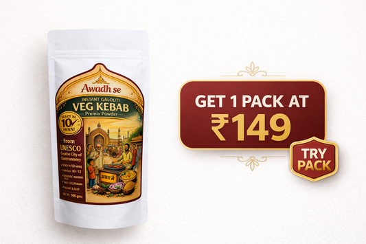awadh se veg kebab premix powder (pack of 1) ready in minutes street style 10 servings and 100g per pack